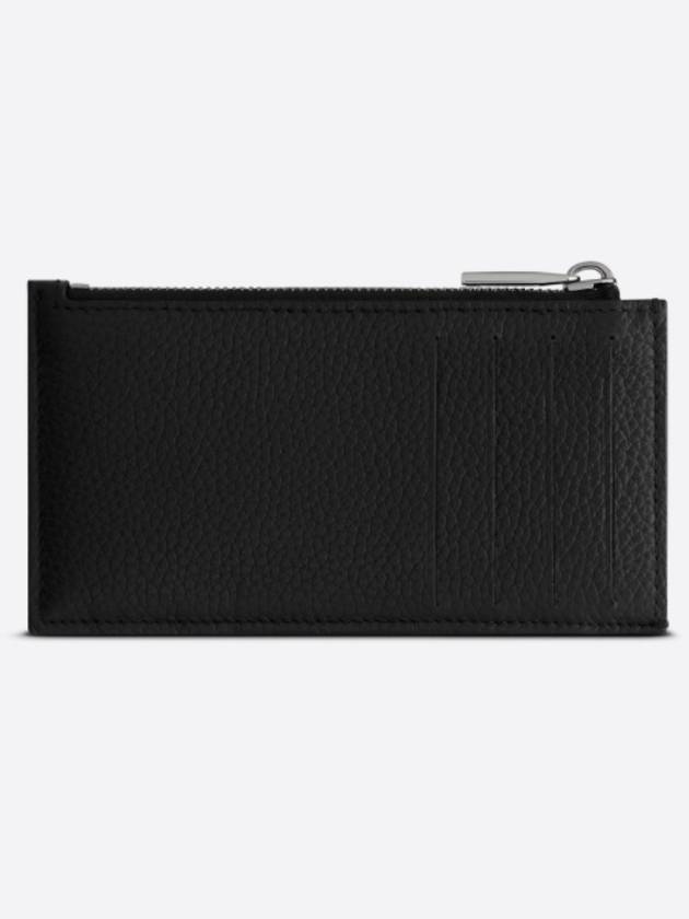 Oblique Jacquard Zipper Card Wallet Black Beige - DIOR - BALAAN 9