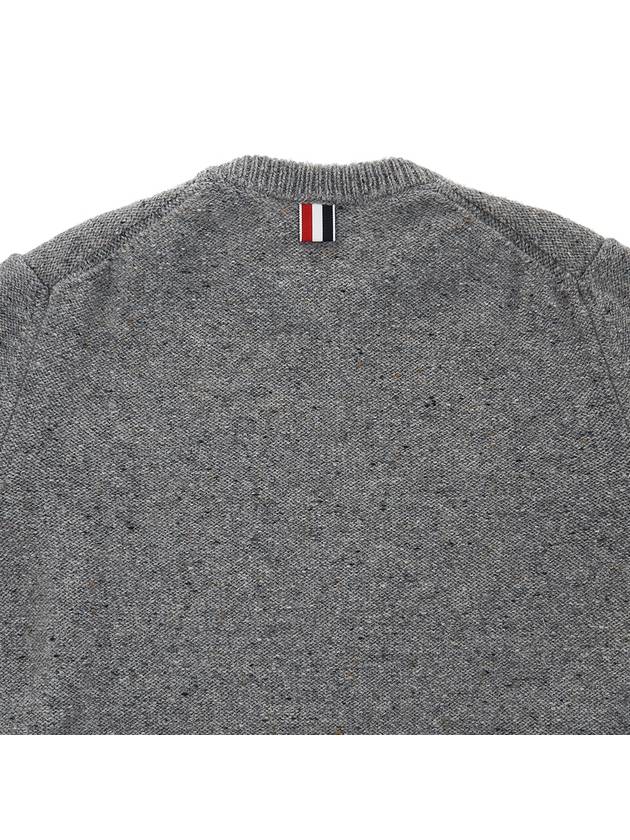 Donegal 4-Bar Striped Crew Neck Wool Knit Top Light Grey - THOM BROWNE - BALAAN 9