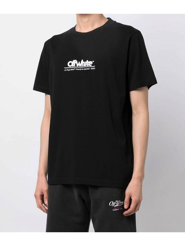 Embroidered Logo Slim Short Sleeve T-Shirt Black - OFF WHITE - BALAAN 5