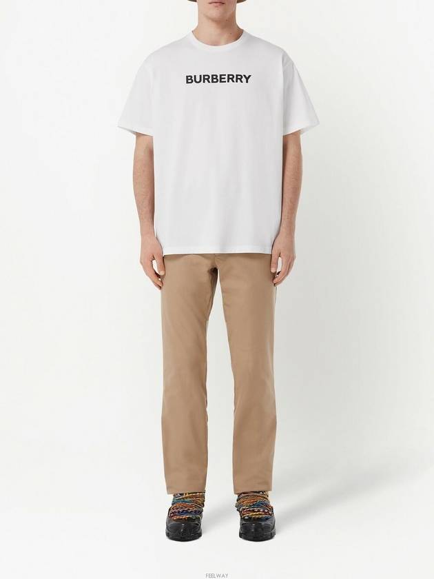 logo print cotton short sleeve t-shirt white - BURBERRY - BALAAN 4