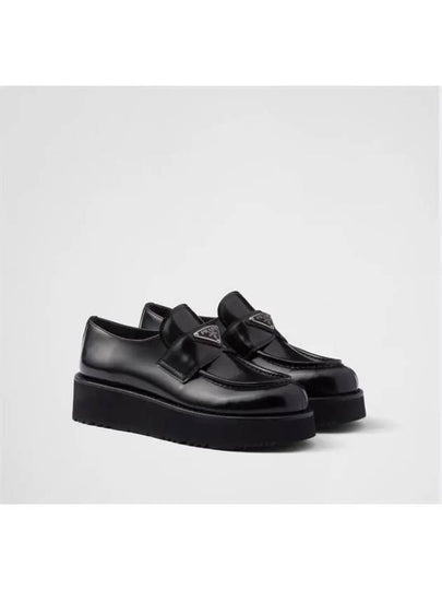 Brushed Leather Loafers Black - PRADA - BALAAN 2