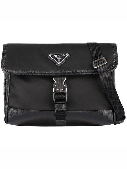 Re-Nylon Saffiano Leather Smartphone Case Cross Bag Black - PRADA - BALAAN 2