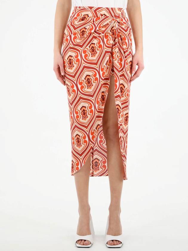 Women's Graphic Print H-Line Skirt Orange - ETRO - BALAAN 2