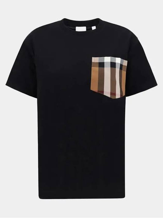 Carrick Check Print Crew Neck Long Sleeve T-Shirt Black - BURBERRY - BALAAN 2