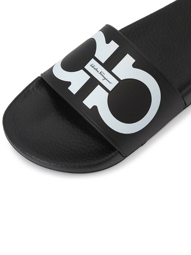 Gancini Printing Band Rubber Slippers Black - SALVATORE FERRAGAMO - BALAAN 8