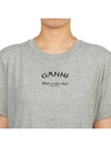 Logo Print Short Sleeve T-Shirt Grey - GANNI - BALAAN 8