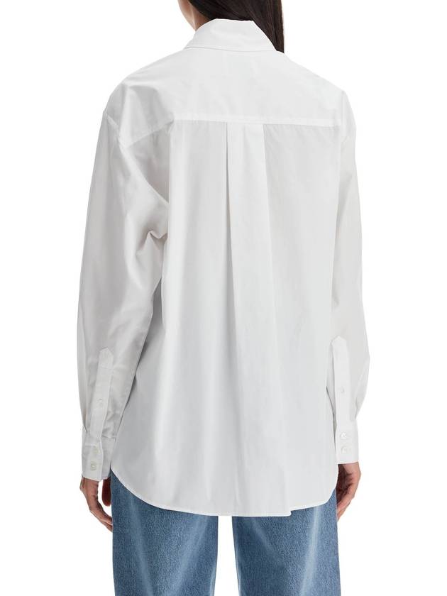 Fabrica Silk Long Sleeve Shirt White - ISABEL MARANT - BALAAN 4