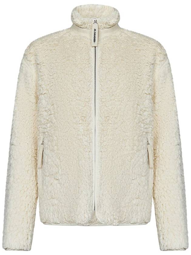 Cotton Fleece Shearling Zip-Up Jacket Latte - JIL SANDER - BALAAN 2