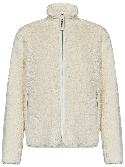 Cotton Fleece Shearling Zip-Up Jacket Latte - JIL SANDER - BALAAN 2