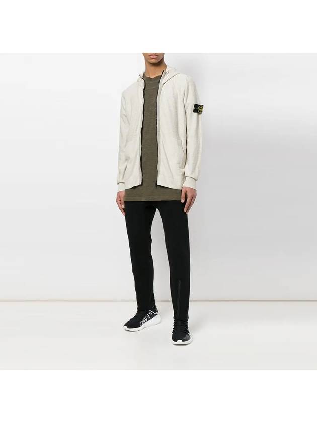 Men's Signature Wappen Hooded Zip Up Beige - STONE ISLAND - BALAAN 5