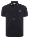 Stretch Cotton Pique Short Sleeve Polo Shirt Navy - STONE ISLAND - BALAAN 2