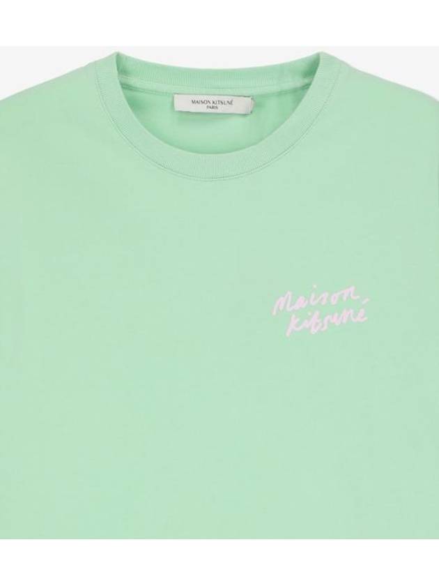 Mini Handwriting Logo Cotton Short Sleeve T-Shirt Mist Green - MAISON KITSUNE - BALAAN 4