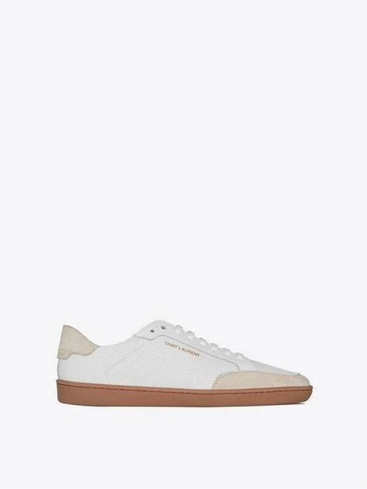 Court Classic Perforated Beige Tab Low Top Sneakers White - SAINT LAURENT - BALAAN 2