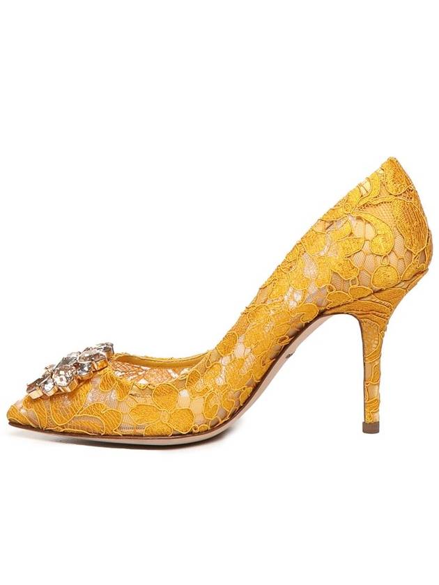 Crystal Lace Pumps Heel Yellow - DOLCE&GABBANA - BALAAN 6