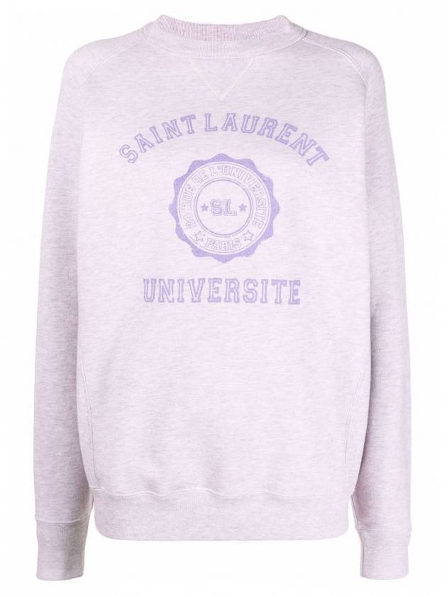 University Logo Sweatshirt Lilac - SAINT LAURENT - BALAAN 1