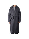 Cashmere Long Single Coat Grey - AMI - BALAAN 1