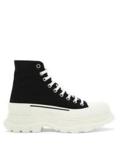 Men's Tread Lace-Up High Top Sneakers Black White - ALEXANDER MCQUEEN - BALAAN 2