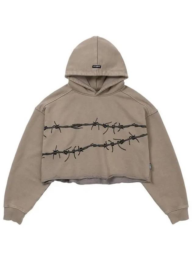 Barbed Wire Cropped Hoodie BEIGE - AJOBYAJO - BALAAN 1