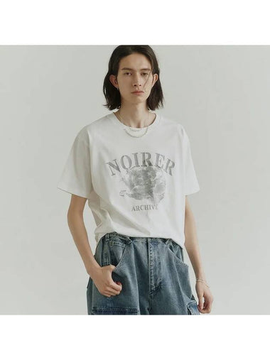 Archive Print Short Sleeve T-Shirt White - NOIRER - BALAAN 1