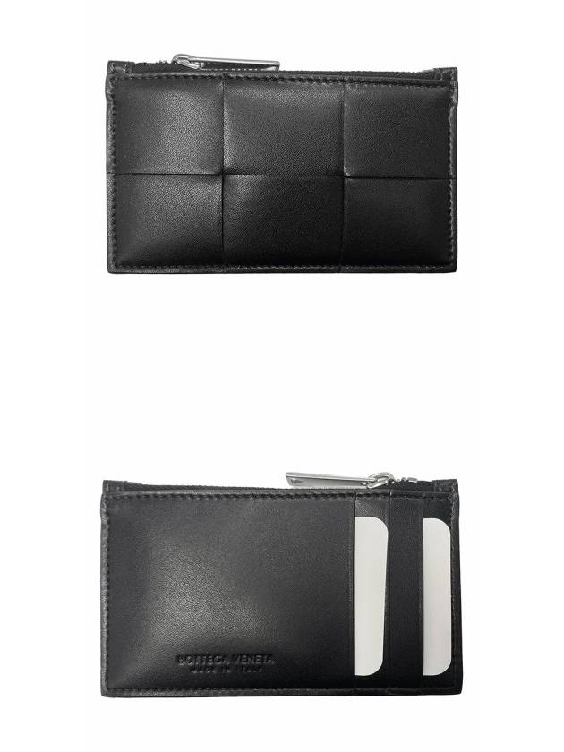 Maxi Intrecciato Zipper Coin Purse Black - BOTTEGA VENETA - BALAAN 5