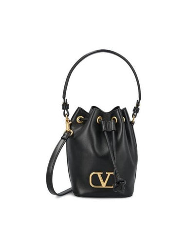 V Logo Bucket Bag Black - VALENTINO - BALAAN 1