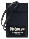 Logo Strap Card Wallet Black - ALEXANDER MCQUEEN - BALAAN.