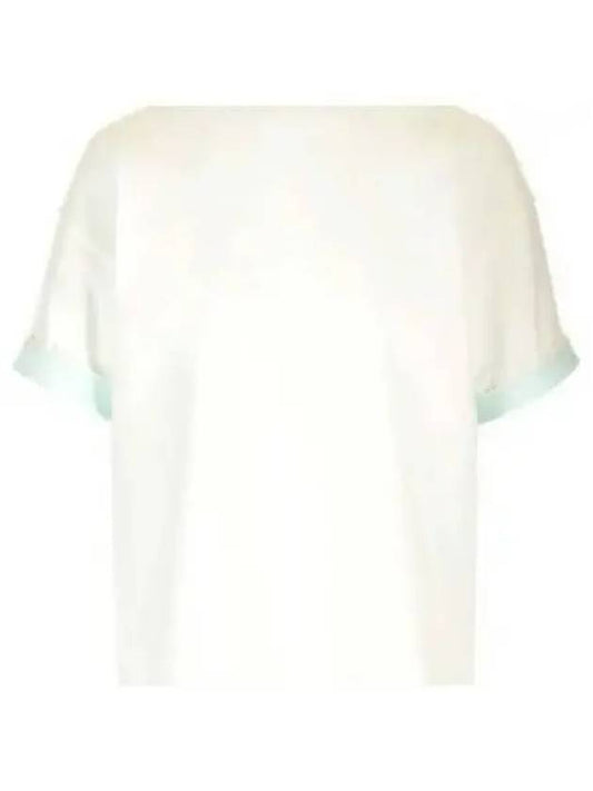 Double Layer Cotton Short Sleeve T-Shirt Light Blue - BOTTEGA VENETA - BALAAN 2