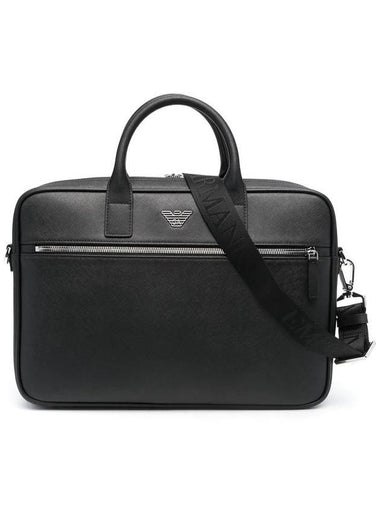 Eagle Fate Leather Brief Case Black - EMPORIO ARMANI - BALAAN 1