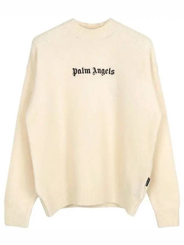 Embroidered Logo Knit Top Ivory - PALM ANGELS - BALAAN 2