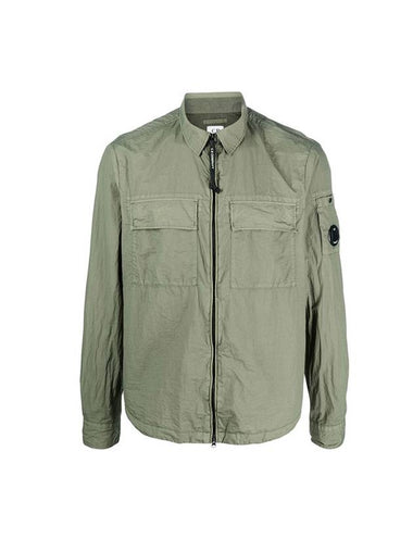 Taylon L Lens Shirt Zip Up Jacket Khaki - CP COMPANY - BALAAN 1