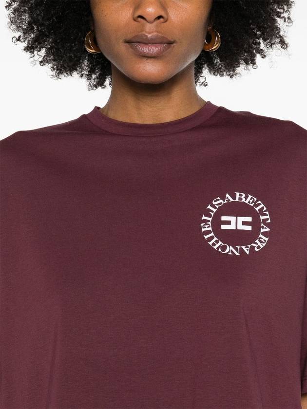 cropped logo-print T-shirt - ELISABETTA FRANCHI - BALAAN 5