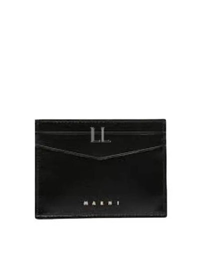 Debossed Logo Card Wallet Black - MARNI - BALAAN 2