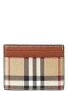 Check Print Leather Card Holder Beige - BURBERRY - BALAAN 4