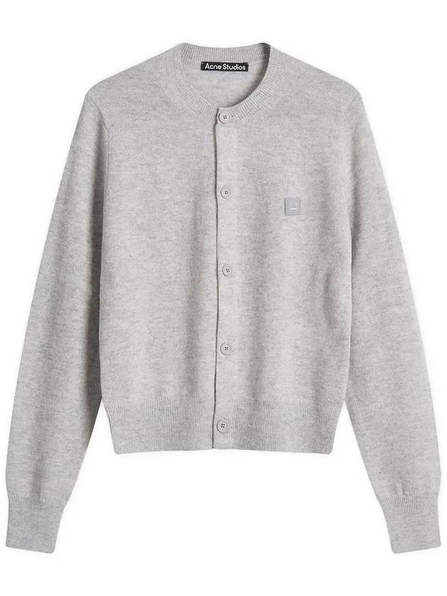 Face Patch Crop Cardigan Light Grey Melange - ACNE STUDIOS - BALAAN 2