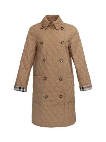 Tight Diamond Quilted Double Coat Beige - BURBERRY - BALAAN 1