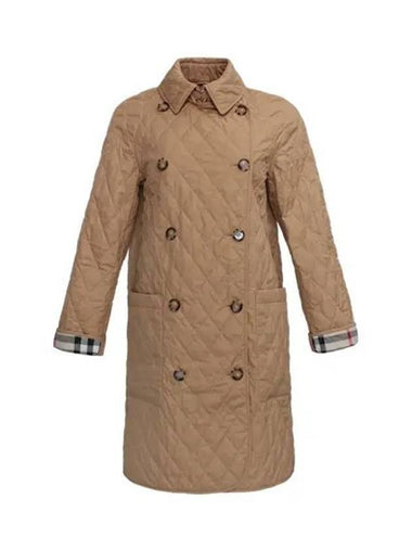 Tight Diamond Quilted Double Coat Beige - BURBERRY - BALAAN 1