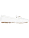 Leather Driving Shoes Ivory - PRADA - BALAAN 5