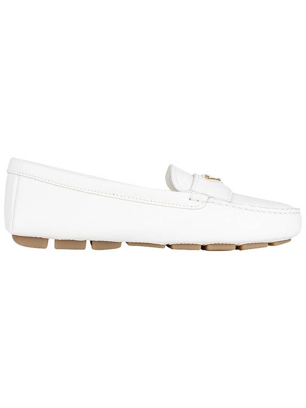 Leather Driving Shoes Ivory - PRADA - BALAAN 5