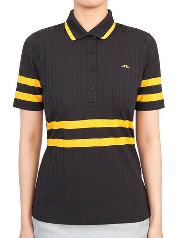 Moira Polo Short Sleeve T-Shirt Black - J.LINDEBERG - BALAAN 1