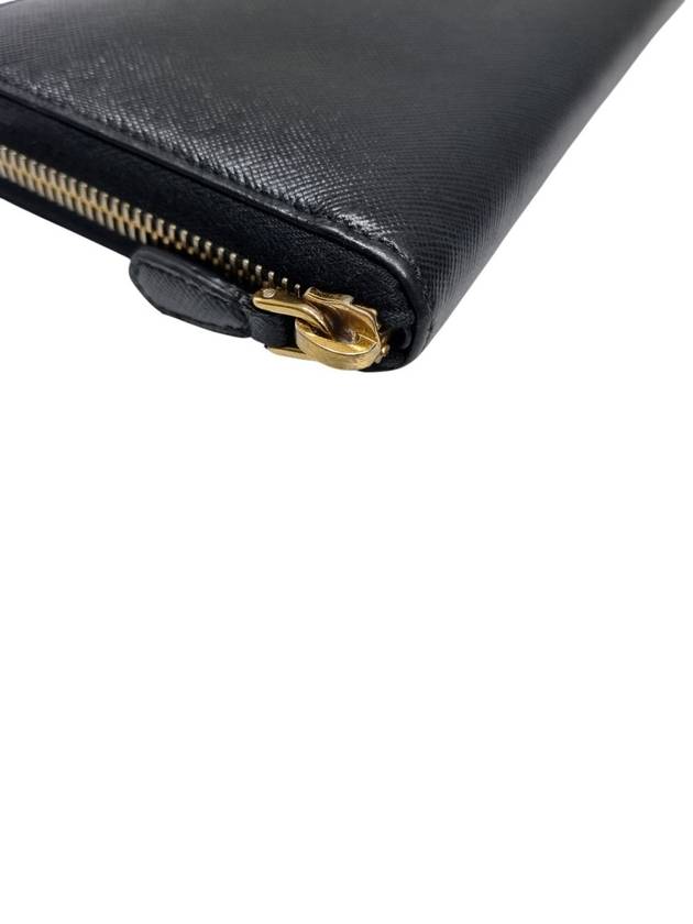 1M0506 Black Saffiano Gold Logo Zipper Long Wallet - PRADA - BALAAN 5