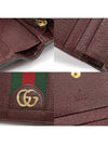 523155 Burgundy leather WEB Ophidia card case half wallet - GUCCI - BALAAN 7