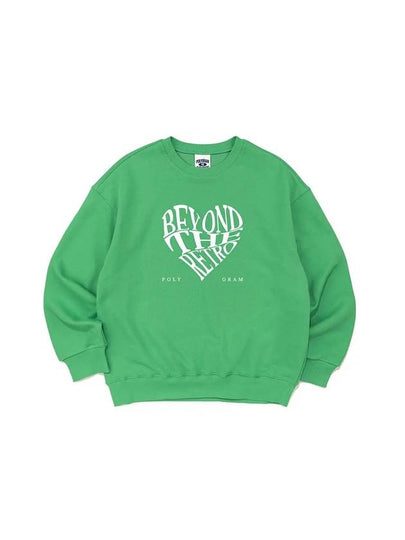 RETRO HEART SWEATSHIRTS GREEN - POLYGRAM - BALAAN 2