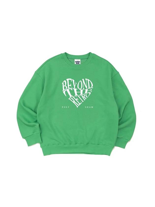 RETRO HEART SWEATSHIRTS GREEN - POLYGRAM - BALAAN 1