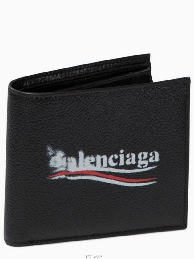 Wave Logo Half Wallet Black - BALENCIAGA - BALAAN 4