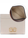 V Logo Signature Card Wallet Ivory - VALENTINO - BALAAN 3