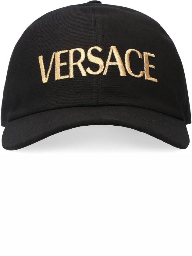 Embroidered Logo Ball Cap Black - VERSACE - BALAAN 3