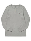 Men's Thermal Waffle Henley Long Sleeve T-Shirt Grey - TOMMY HILFIGER - BALAAN 3