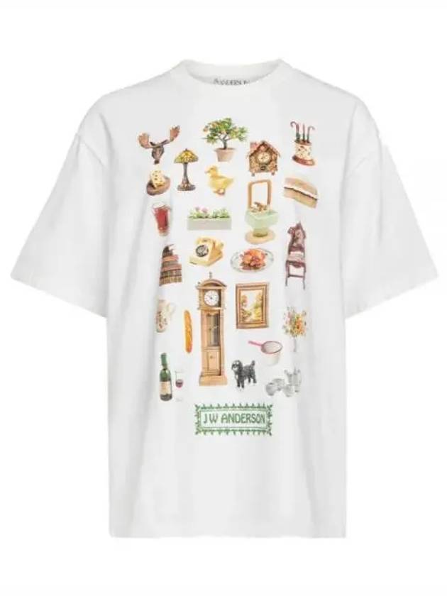 Diorama Printed  Short Sleeve T-Shirt White - JW ANDERSON - BALAAN 2