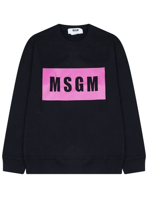 MSGM Pink Box Logo Sweatshirt Black 3341MDM523 227799 99 - MSGM - BALAAN