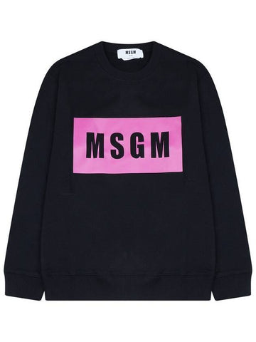 MSGM Pink Box Logo Sweatshirt Black 3341MDM523 227799 99 - MSGM - BALAAN